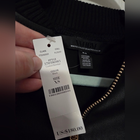 White House Black Market Sleek Black Bomber Jacket - Picture 5 of 5